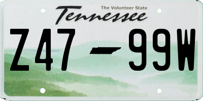 TN license plate Z4799W