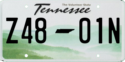 TN license plate Z4801N