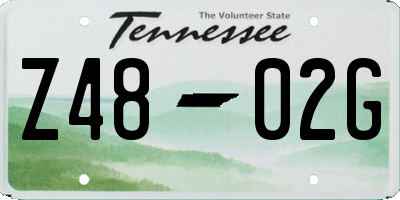 TN license plate Z4802G