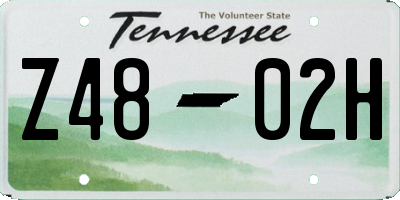 TN license plate Z4802H