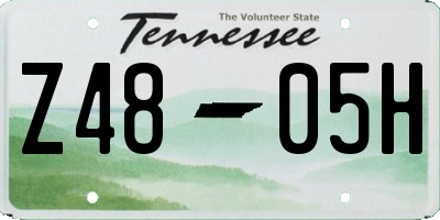 TN license plate Z4805H