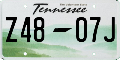 TN license plate Z4807J