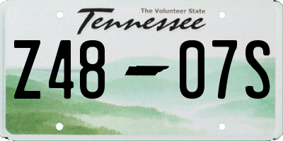 TN license plate Z4807S