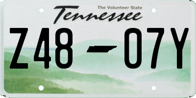 TN license plate Z4807Y