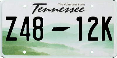 TN license plate Z4812K