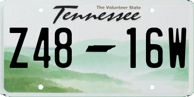 TN license plate Z4816W