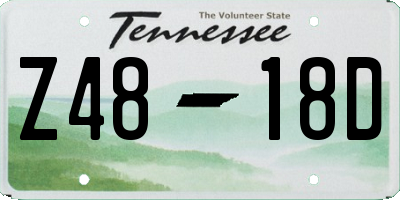 TN license plate Z4818D