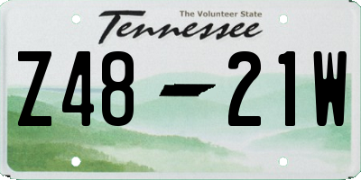 TN license plate Z4821W