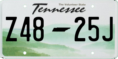 TN license plate Z4825J