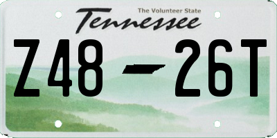 TN license plate Z4826T