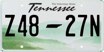 TN license plate Z4827N