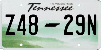 TN license plate Z4829N