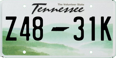 TN license plate Z4831K