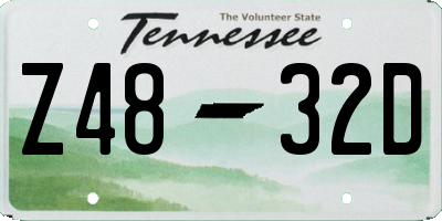TN license plate Z4832D