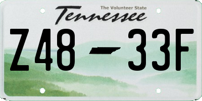 TN license plate Z4833F
