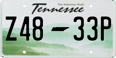 TN license plate Z4833P