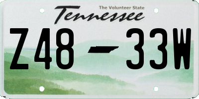 TN license plate Z4833W