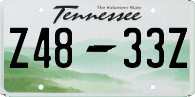 TN license plate Z4833Z