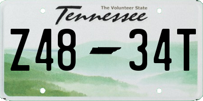 TN license plate Z4834T