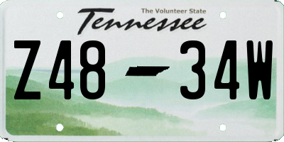 TN license plate Z4834W