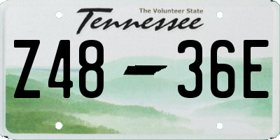 TN license plate Z4836E