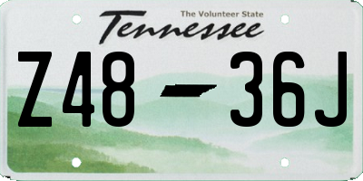 TN license plate Z4836J