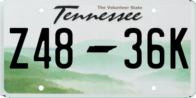 TN license plate Z4836K