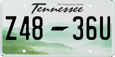 TN license plate Z4836U