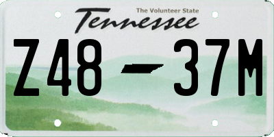 TN license plate Z4837M