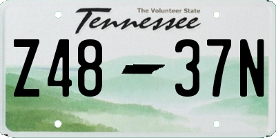TN license plate Z4837N