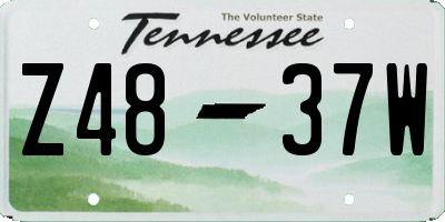 TN license plate Z4837W