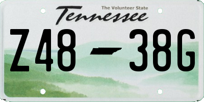 TN license plate Z4838G