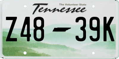 TN license plate Z4839K