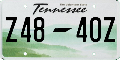 TN license plate Z4840Z