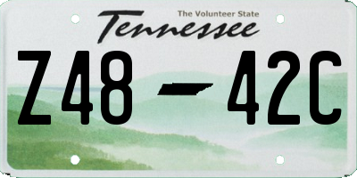 TN license plate Z4842C