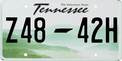 TN license plate Z4842H