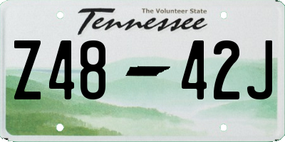 TN license plate Z4842J