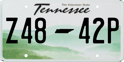 TN license plate Z4842P