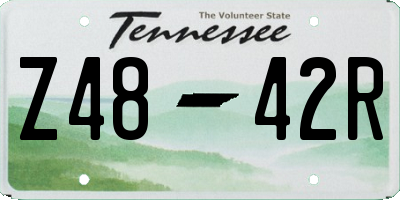 TN license plate Z4842R
