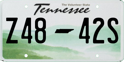 TN license plate Z4842S