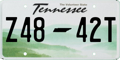 TN license plate Z4842T