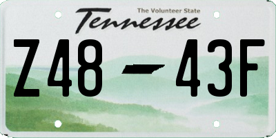 TN license plate Z4843F