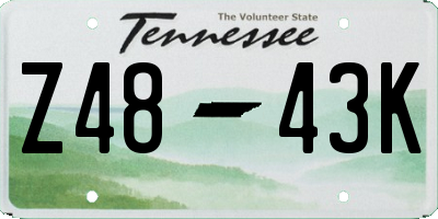 TN license plate Z4843K