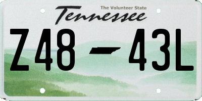 TN license plate Z4843L