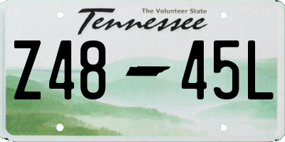 TN license plate Z4845L