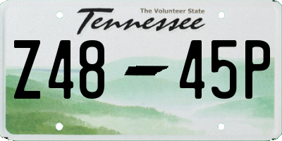 TN license plate Z4845P