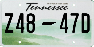 TN license plate Z4847D