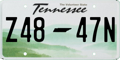 TN license plate Z4847N