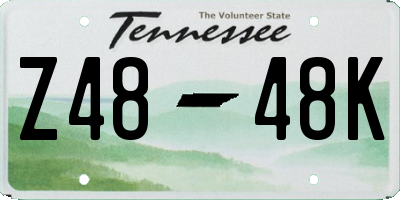 TN license plate Z4848K