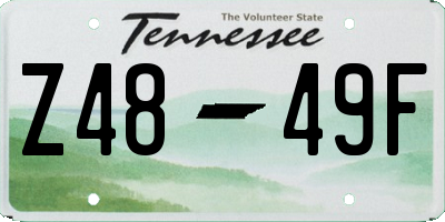 TN license plate Z4849F